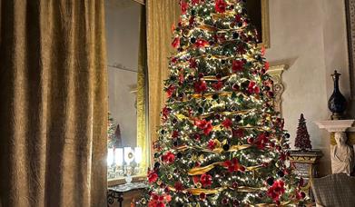 A christmas tree at Uppark House, National Trust