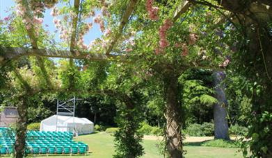 outdoor theatre set up at West Dean Gardens
