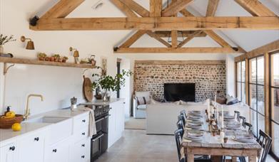 original beams at Poplar Farm Barns