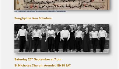 Tudor sheet music and image of singers