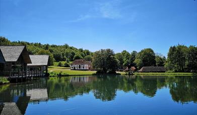 The lake at weald and downland museum in sussex