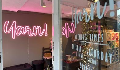 Front door of We Are Yarn, in Chichester, West Sussex.