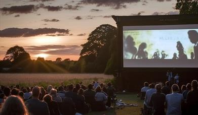 an outdoor cinema screen